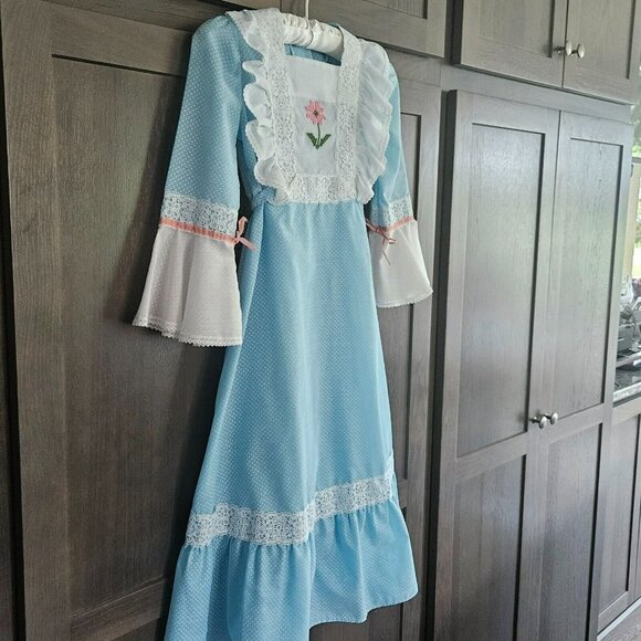 Montgomery Ward Dress Prairie Cottage Core Lace Bell Sleeve princess costume - Picture 3 of 16